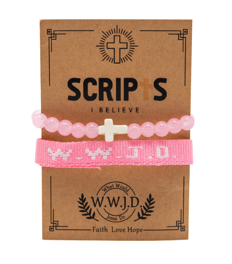 WWJD I Believe Bracelet Set – Christian Cross & Beaded Faith Bracelet