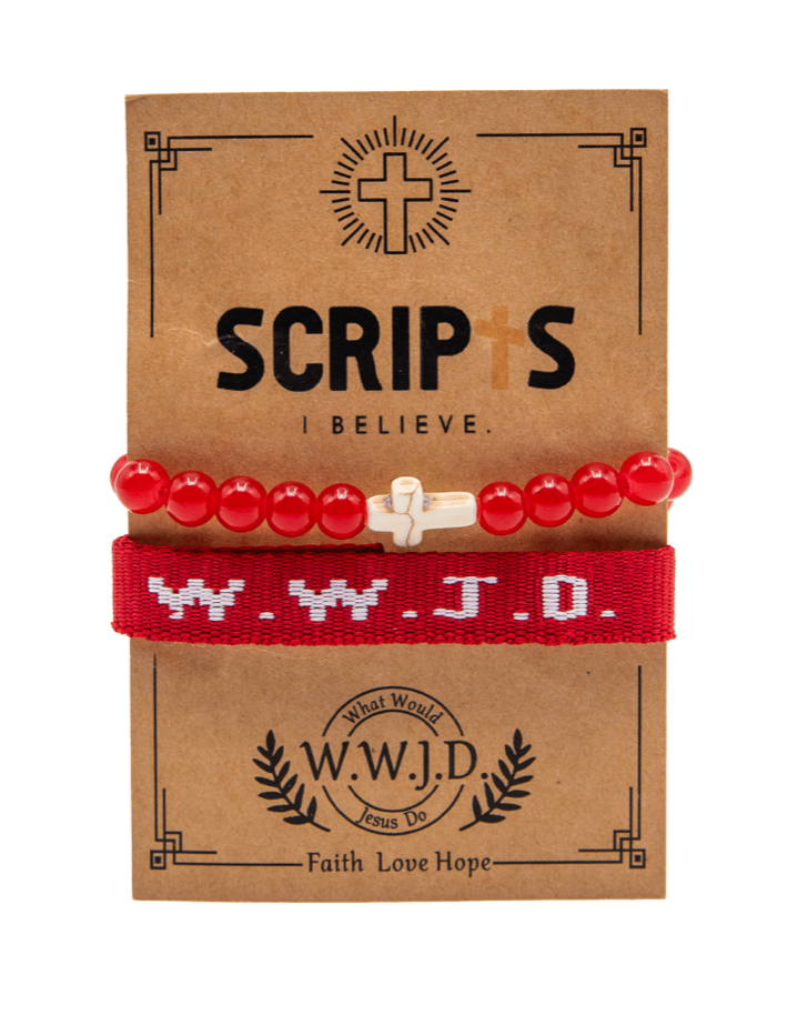 WWJD I Believe Bracelet Set – Christian Cross & Beaded Faith Bracelet