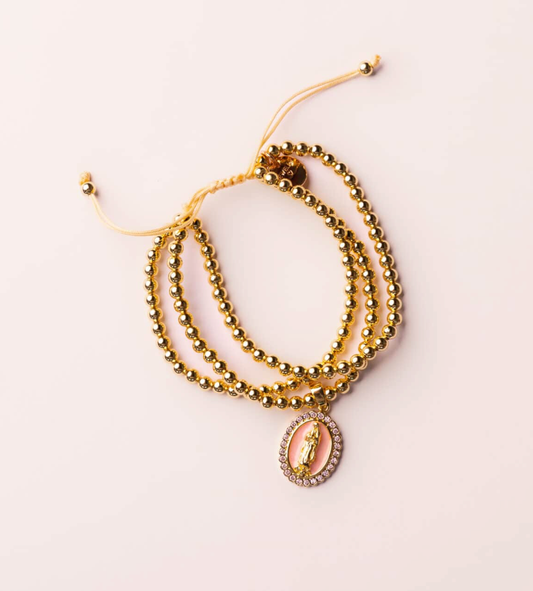 Golden Grace – Miraculous Medal Bracelet Stack