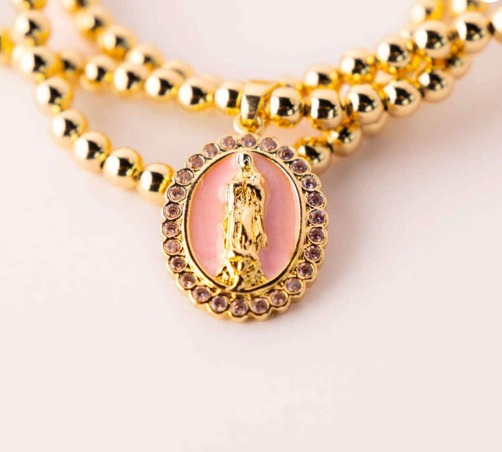 Golden Grace – Miraculous Medal Bracelet Stack