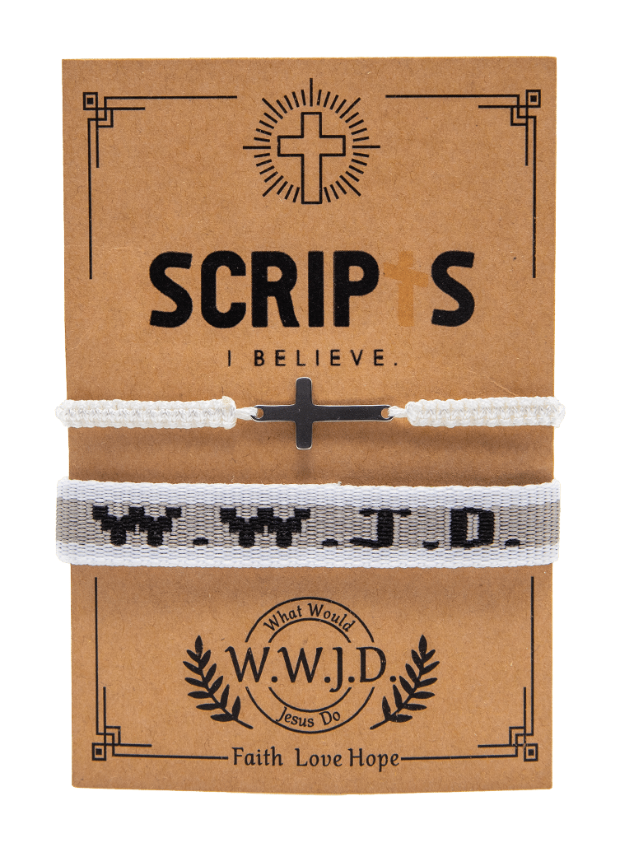 WWJD I Believe Bracelet Set – Christian Cross & Beaded Faith Bracelet