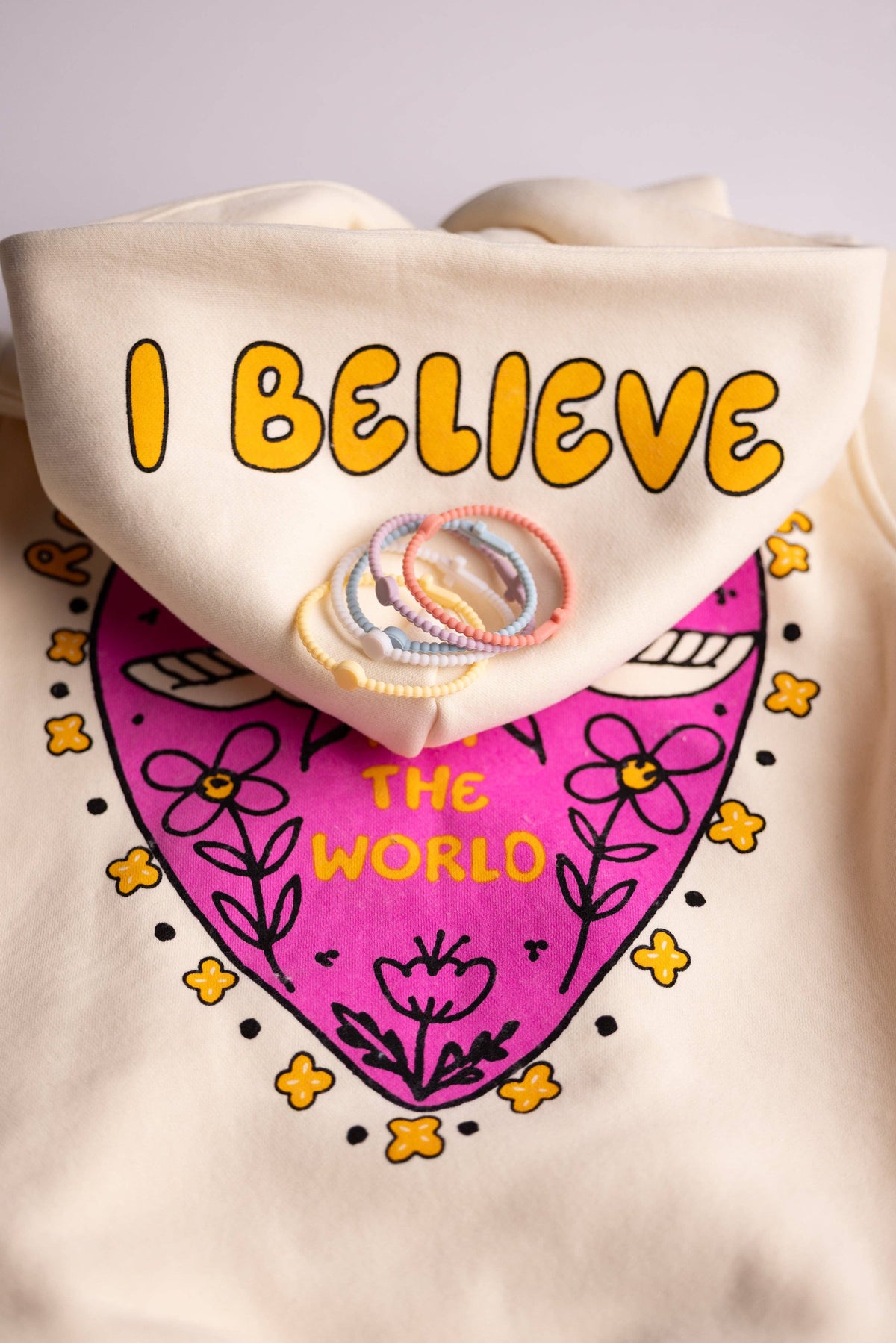 Beige Heavyweight Fleece Faith Hoodie